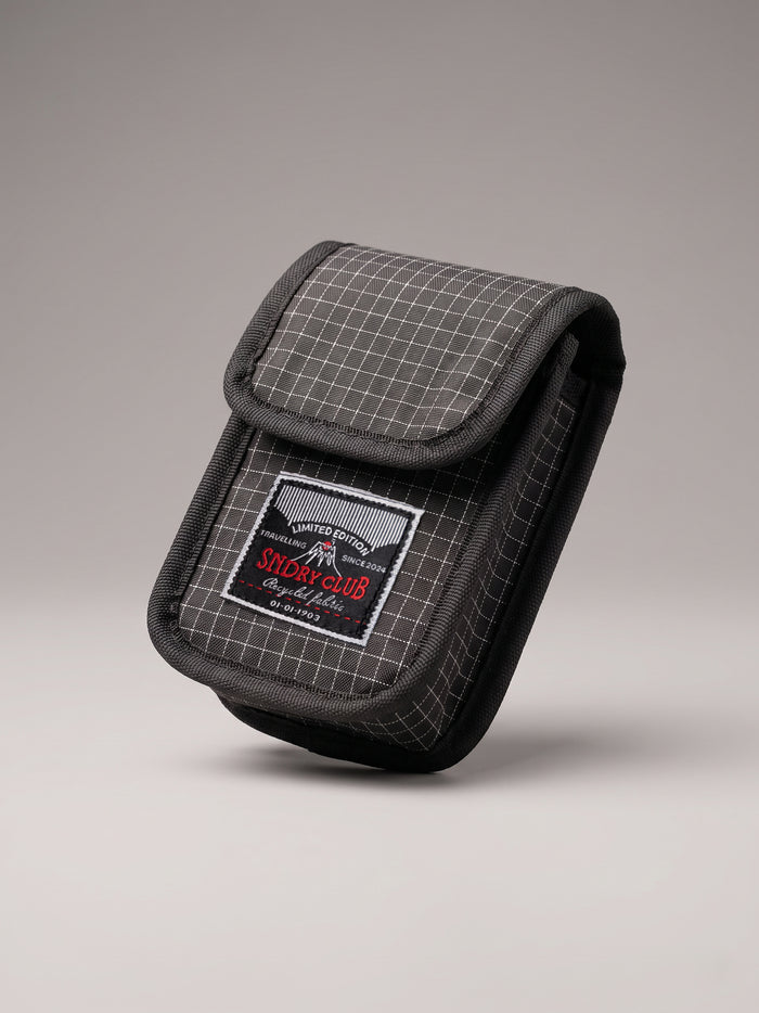 Point & Shoot camera pouch by SNDRY CLUB — padded black ripstop case for compact cameras