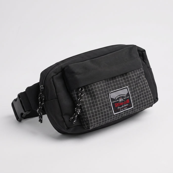 Detour fanny pack by SNDRY CLUB — black crossbody waist bag in ripstop nylon